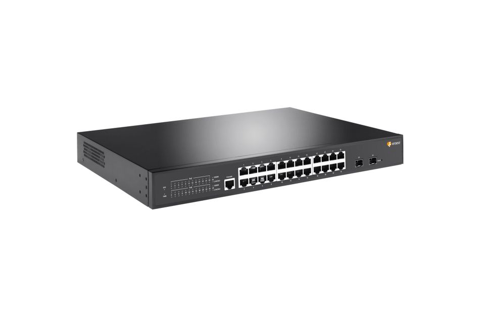 Gigabit Switch Rack, 24x PoE, max. 30W pro Port, internes Netzteil max. 400W